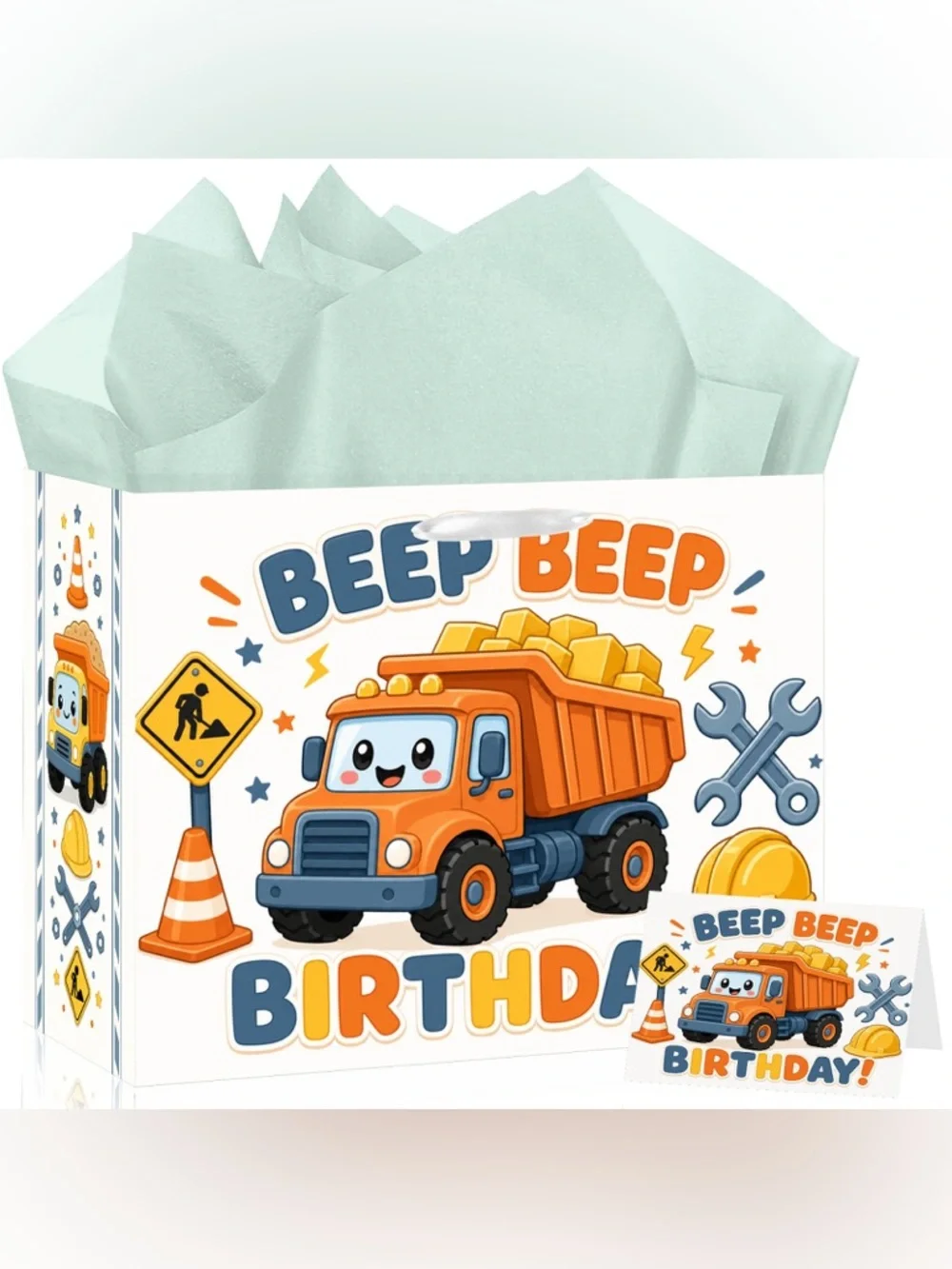 Beep Beep Birthday Red Dump Truck Party Gift Bag